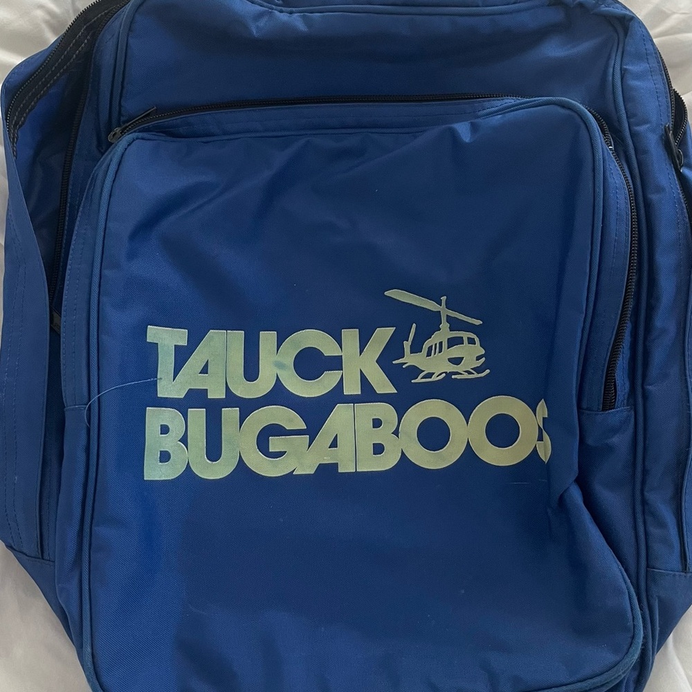 30L Blue Vintage Tauck Bugaboos Climbing Skydiving Adventure Backpack